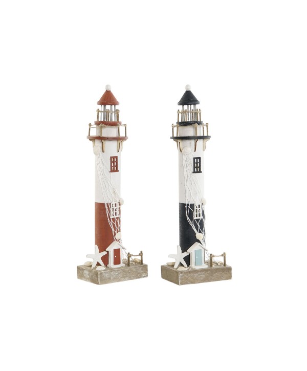 Deko-Figur Home ESPRIT Blau Weiß Rot 11 x 7,5 x 36,5 cm (2 Stück)