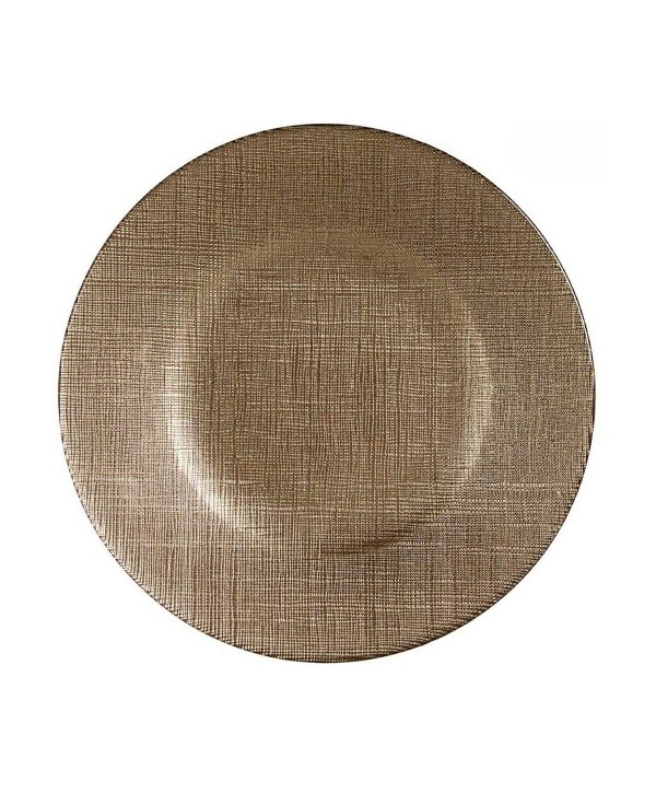 Flacher Teller Vivalto 3239121P-5 Gold Glas 21 x 2 x 21 cm
