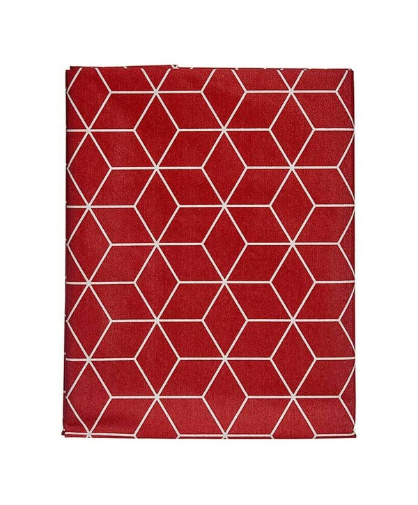 Tischdecke Kinvara CUBIC-26195-1 Weiß Granatrot Abdeckung