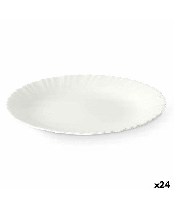 Flat Plate Vivalto LXP-95 White Opaline glass 24 x 2 x 24 cm (24 Units)