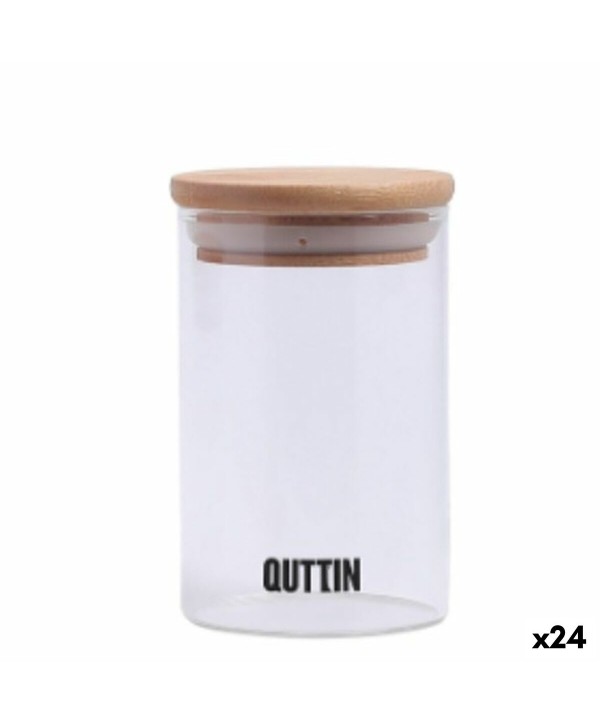 Transparent Glass Jar Quttin    6,5 x 11 cm Silicone 250 ml (24 Units)