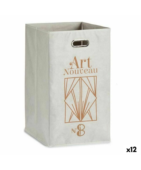Korb Berilo Art Nouveau Weiß Gold Pappe 60 L 35 x 57 x 35 cm (12 Stück)