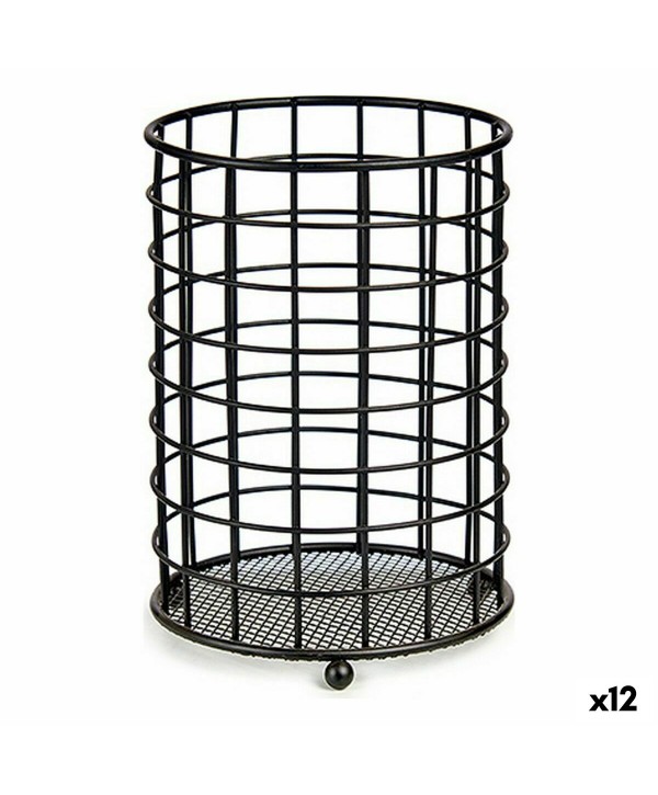 Abtropfbehälter für Besteck Kinvara W6467-2 Schwarz Stahl 12,8 x 17,5 x 12,8 cm (12 Stück)