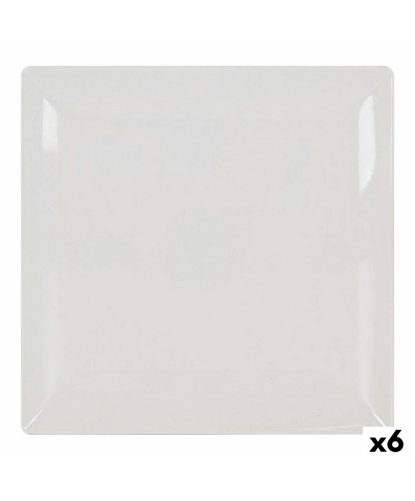 Kochschüssel La Mediterránea Elite Weiß aus Keramik karriert 30 x 30 x 2,5 cm (6 Stück)