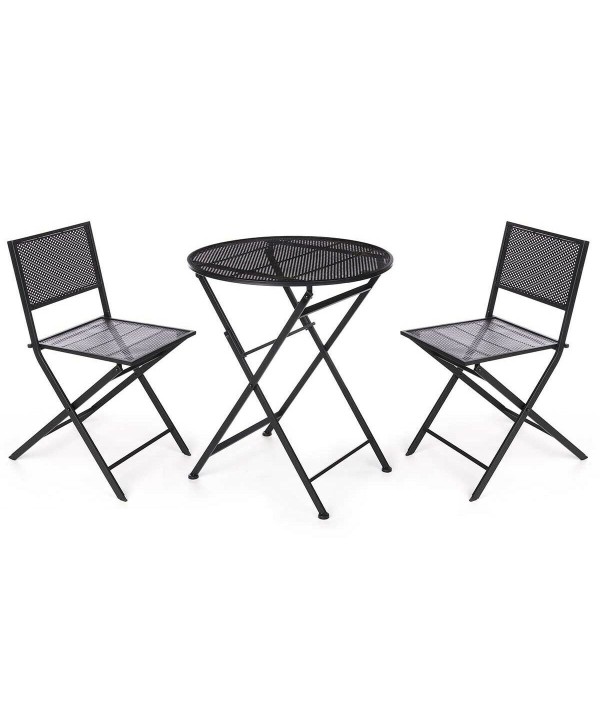 Tisch-Set mit 2 Stühlen Ibergarden HS23377/78 Schwarz
