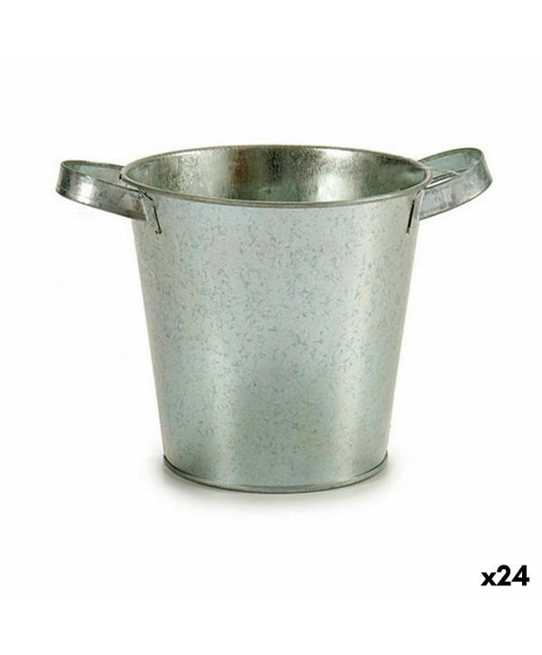 Planter Ibergarden A60354-B Silver Zinc Bucket 20 x 14 x 16,2 cm (24 Units)