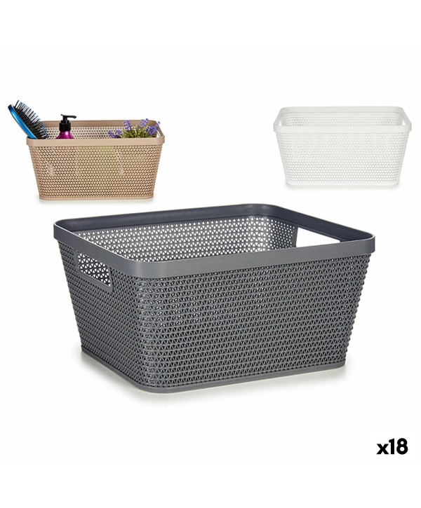 Multi-purpose basket Kipit 4720 White Beige Grey Plastic 5 L 29,5 x 13 x 23 cm (18 Units)