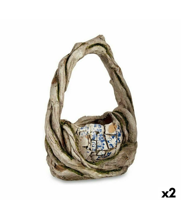 Dekorative Gartenfigur Ibergarden ZD19014 Polyesterharz Vase 17 x 44 x 34,5 cm (2 Stück)