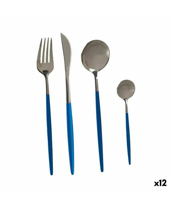 Besteck-Set Kinvara BST-CT022 Blau Silberfarben Edelstahl (12 Stück)