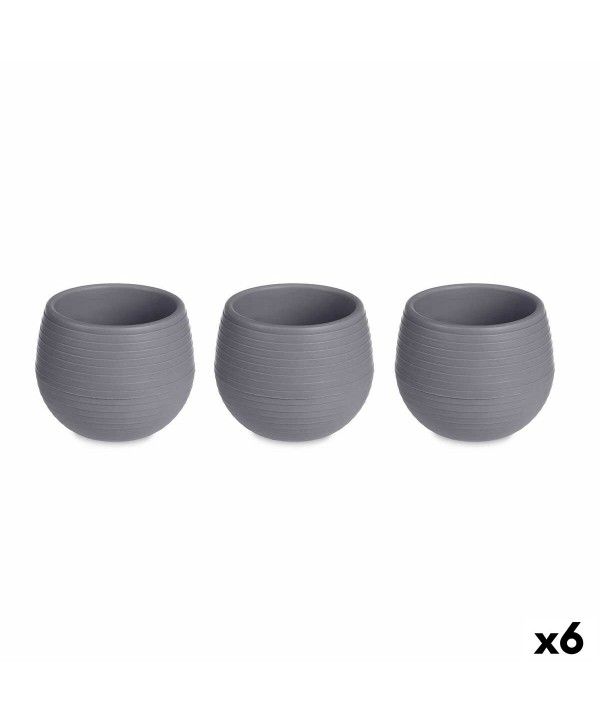 Set of pots Ibergarden ES0301102S3 Anthracite Plastic 12 x 12 x 11 cm (6 Units)