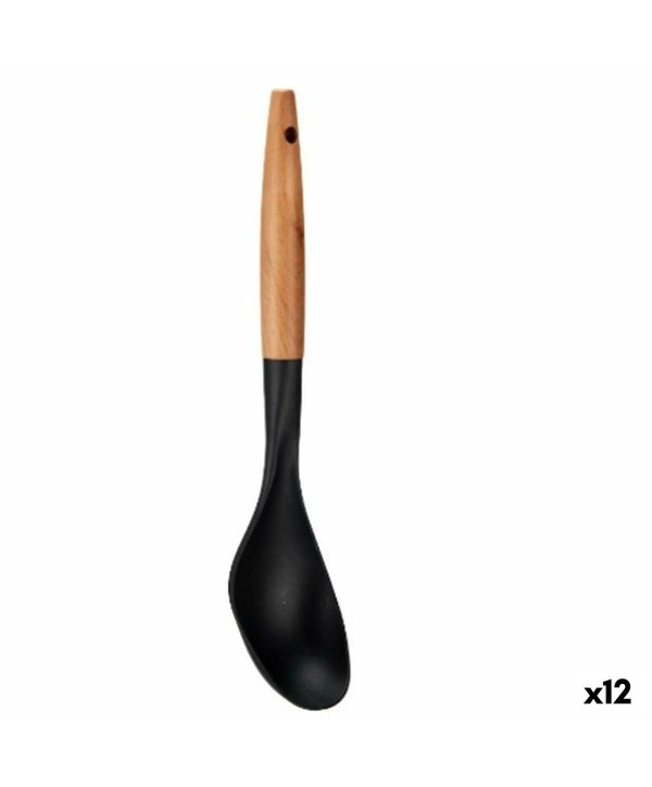 Löffel Kinvara KT190072-4 PBT Schwarz natürlich Holz 7 x 33,5 x 3,5 cm (12 Stück)