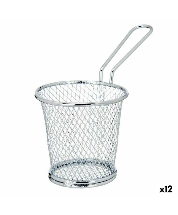 Körbchen für Finger-Food Kinvara W8088S Silberfarben Metall 15,5 x 12 x 8 cm (12 Stück)
