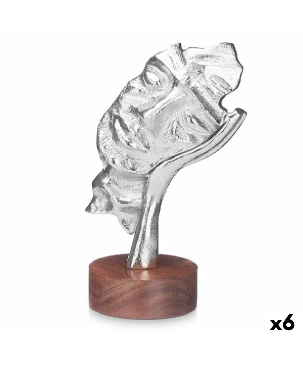 Decorative Figure Face Silver Wood Metal 16,5 x 26,5 x 11 cm