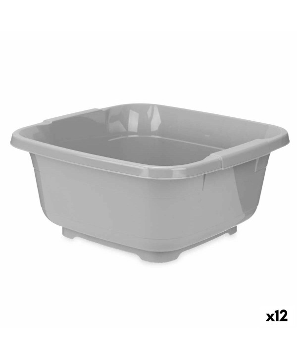 Washing-up Bowl Kinvara 03 1071 Grey Plastic 11 L (12 Units)