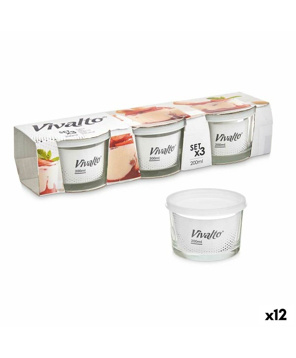 Lunchbox-Set Vivalto OCT-W37403 Durchsichtig Glas Polypropylen 200 ml (12 Stück)
