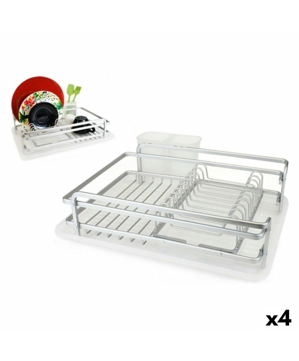 Draining Rack for Kitchen Sink Confortime Alluma Aluminium 43 x 32 x 12 cm (4 Units)