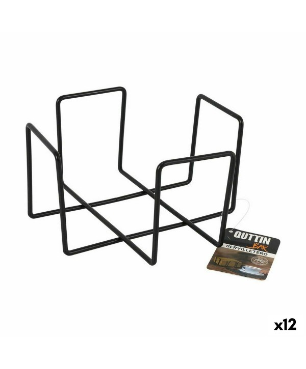 Napkin holder Quttin Black 17,5 x 17,5 x 9,5 cm (12 Units)