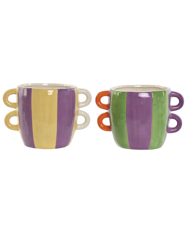 Planter Home ESPRIT Multicolour Dolomite 22,5 X 16 X 15 cm (2 Units)