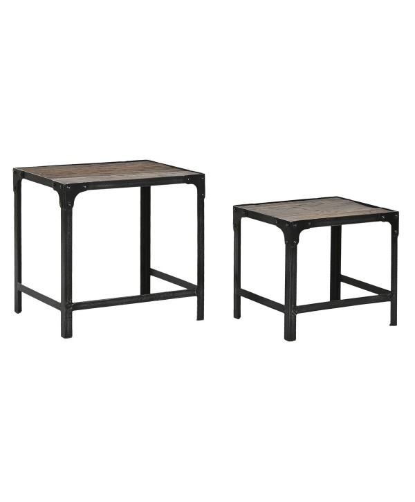 Set of 2 tables Home ESPRIT Natural 48 x 36 x 45 cm