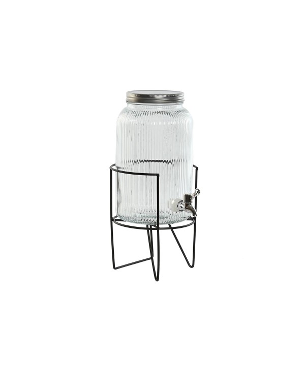 Wasserspender Home ESPRIT Schwarz Metall Silikon Kristall ABS 5 L 19,6 x 23,5 x 40,5 cm