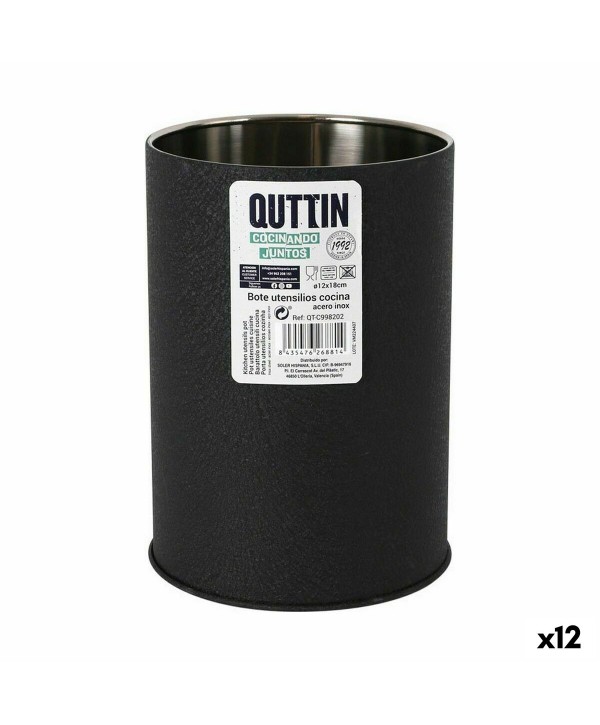 Pot for Kitchen Utensils Quttin Crocodile Stainless steel Ø 12,6 x 18 cm (12 Units)