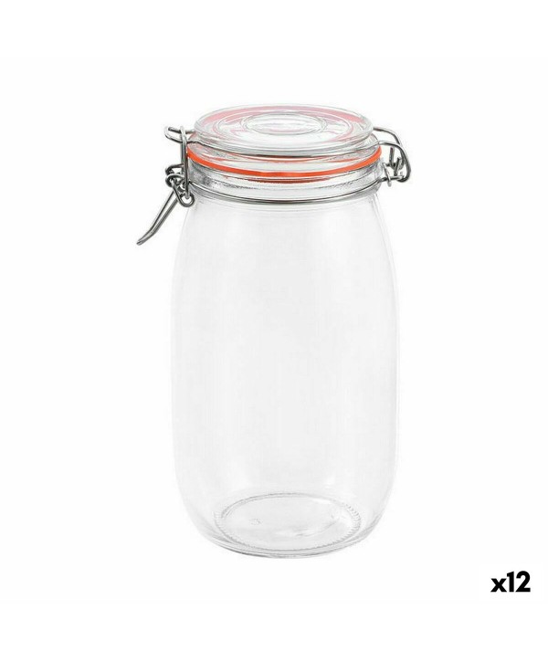 Jar La Mediterránea Hermetic Glass 1,5 L (12 Units)